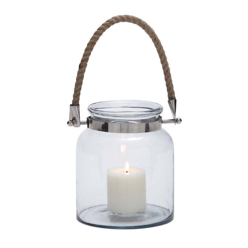 Porte-lanterne de table en verre