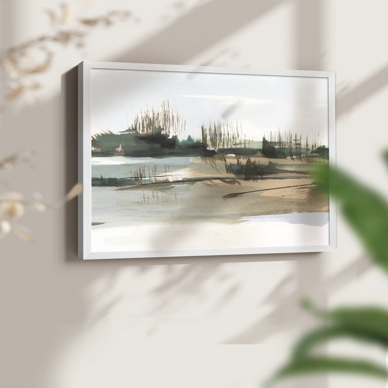 Marsh Reeds IV -Framed Print - Restickable, 16" H x 20" W, White