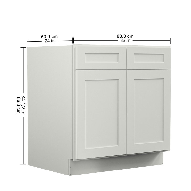 Armoire de cuisine en contreplaqué 33 po x 24 po x 34,5 po, fermeture en douceur des tiroirs gris 33 po x 24 po x 34,5 po, installation facile