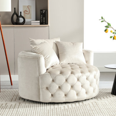 Arnalda Upholstered Swivel Accent Chair