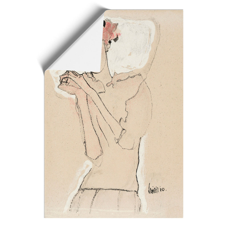 Portrait Of A Woman Vol.3 by Egon Schiele - No Frame Painting, 42cm H x 30cm W x 0.1cm D
