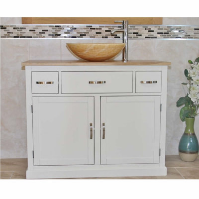 Duane 1000 mm Freestanding Single Vanity with Vessel Stone Basin