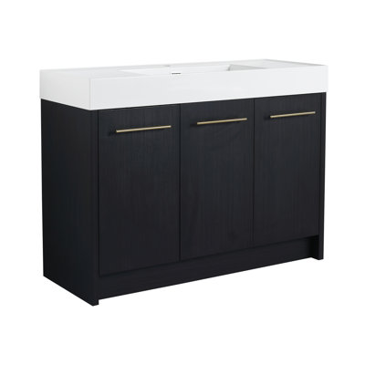 Meuble-lavabo autoportant de 48 po avec lavabo en résine