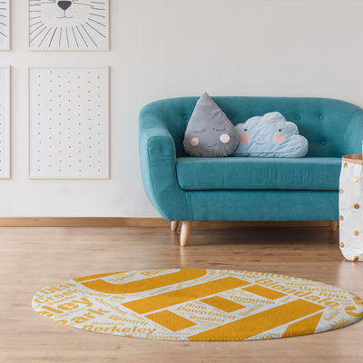 Tapis de zone orange à tissage plat poils longs