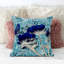 Coussin décoratif 20 po x 20 po bleu et blanc cassé-103533650