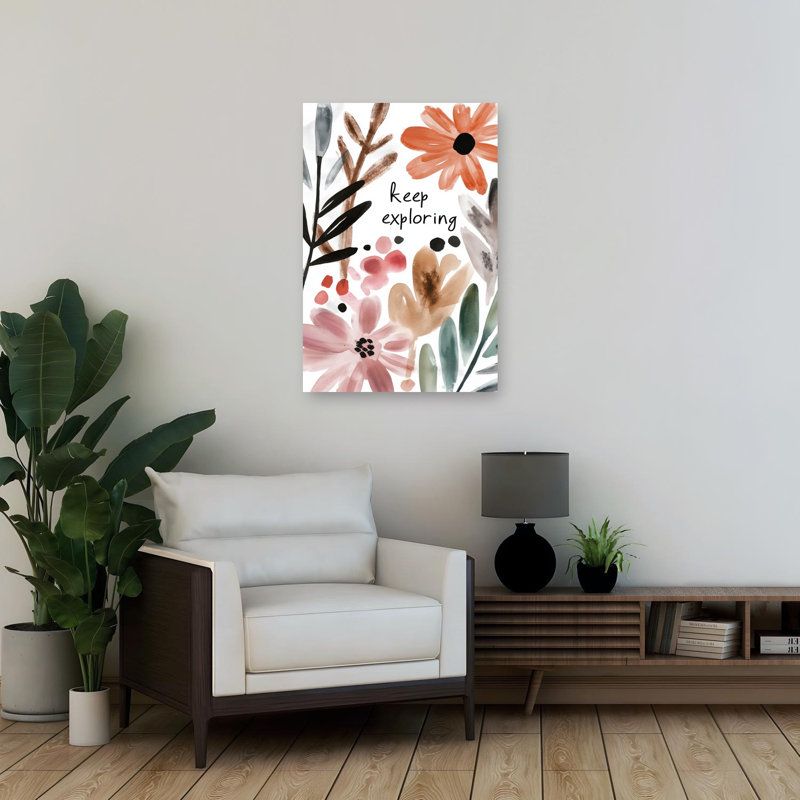 Floral Adventure Abstract Contemporary Minimalist Flower Nature Wall Art Print by Treechild - Print, 91.44cm H x 60.96cm W