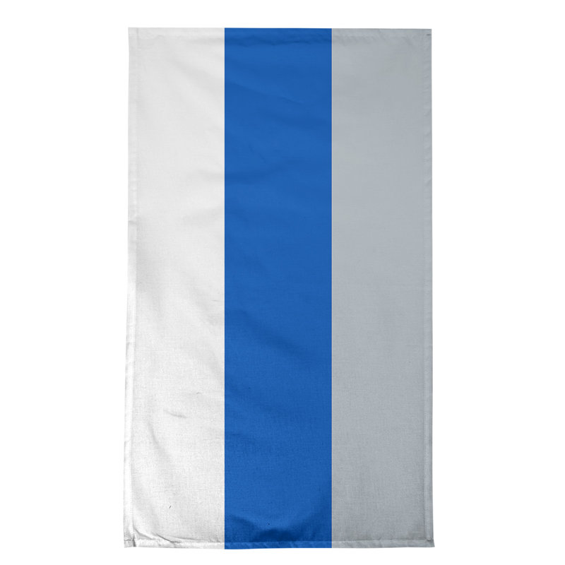 Serviette de thé basket Dallas, Blanc / bleu royal / argent, Mélange de coton