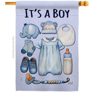 Dafnee Double Sided 40'' H x 28'' W Polyester New Baby House Flag