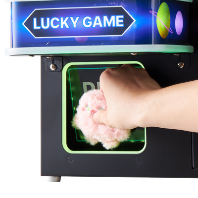 Claw Crane Machine, Medium-Sized Arcade Game Machine with Light & Sound, Adjustable Difficulty, Precise Toy Candy Grabber Prize Dispenser Vending Toy, for Commercial Home Cinema, Black Purple