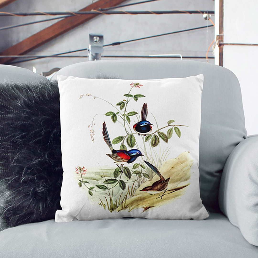 Beautiful Wrens Cushion with Filling