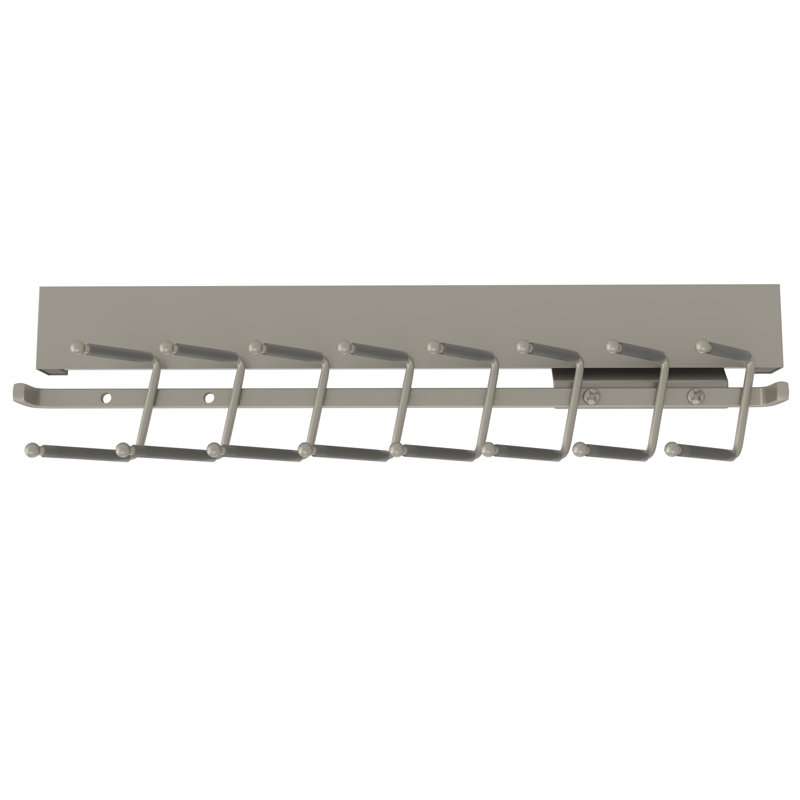 Sidelines Sliding Tie Rack For Custom Closet Systems, Polished Chrome