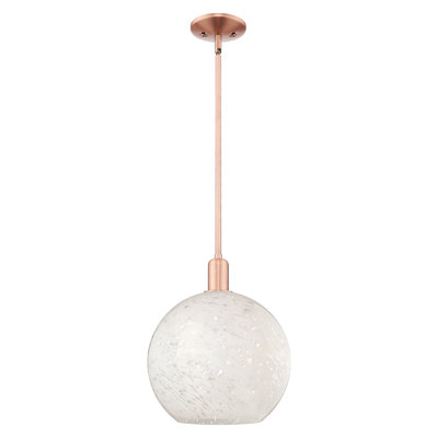 Arcadia - Mouchette blanche - Mini-luminaire suspendu avec tige 12 po 1 lumière