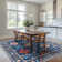 Indoor&Outdoor Washable Area Rug Blue Gorgeous flowers Vintage Low Pile Rug for Living Room Bedroom Wedding Banquet