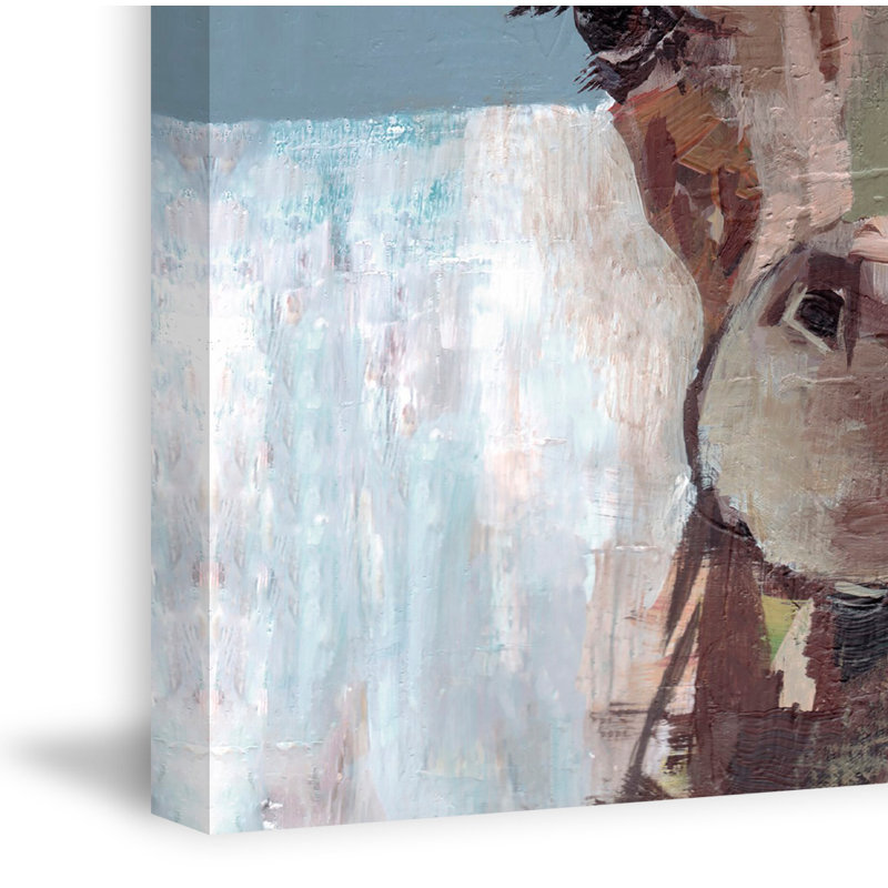 Bonjour Giraffe Wrapped Canvas Painting, 91cm H x 61cm W x 3.81cm D