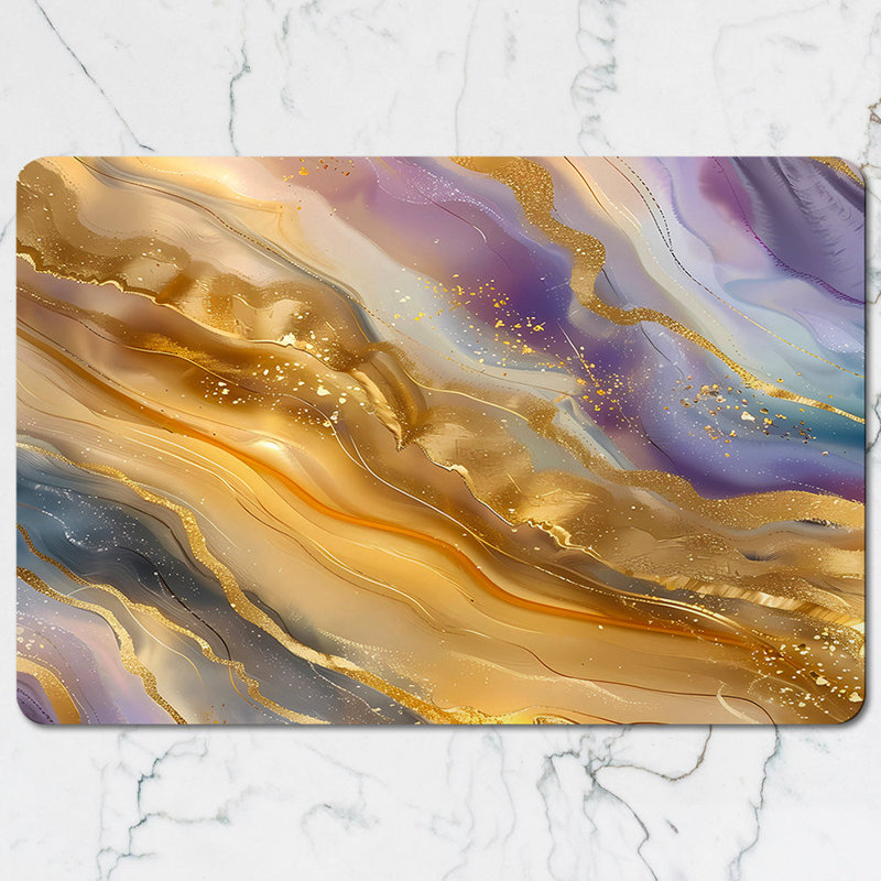 Gold Metallic Placemats And Coasters Set From The Luxe Collection Wood Bottom Limited Edition
