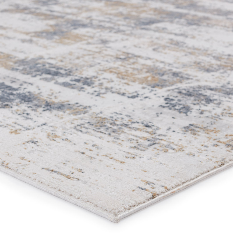 Tapis abstrait gris clair, Rectangle 6 pi 7 po x 9 pi 6 po