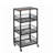 4-Tier Storage Cart with Wheels (Black; Brown)