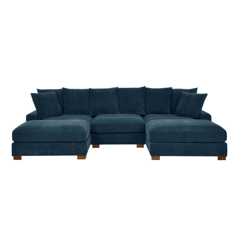 Wynisha 122'' Corduroy Sofa, Blue