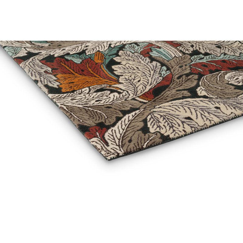 Morris Handmade Wool Floral Area Rug, Rectangle 6'7" x 9'2"