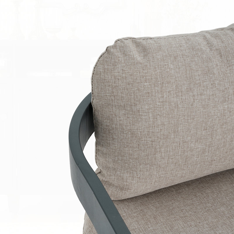 Ensemble de 2 chaises de patio d'extérieur en aluminium, Beige