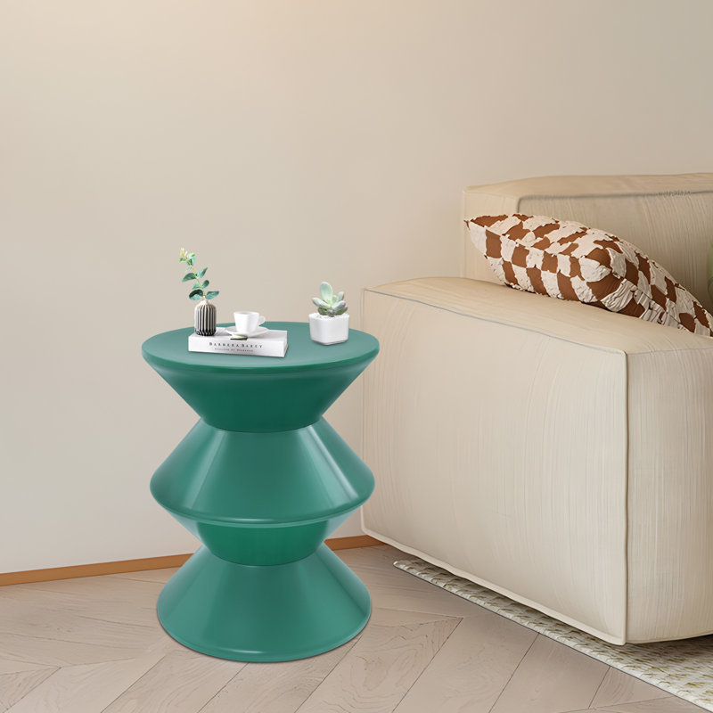 Modern Round Side/End Table, Green