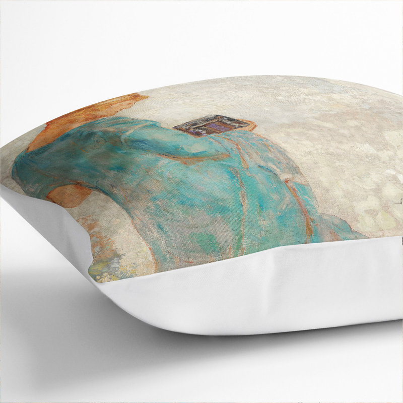 Pandora Vol.2 by Odilon Redon Scatter Cushion with Filling, White, 40cm H x 40cm W x 15cm D