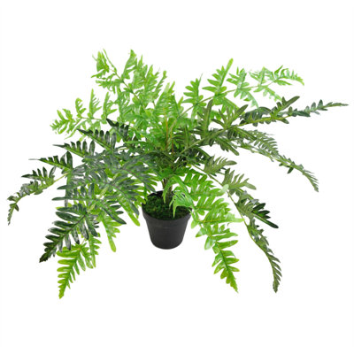 60cm Faux Fern Plant in Metal Planter