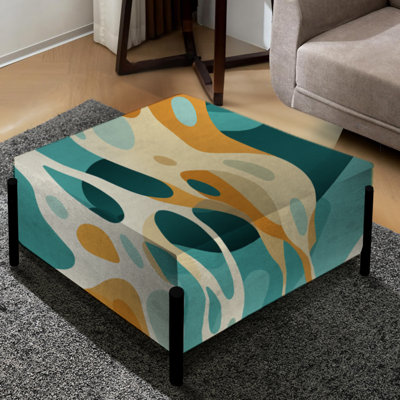 Topaz Giraffe Spots - Abstract Large Square Ottoman