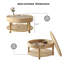Table basse avec rangement double, table basse ronde avec rangement et compartiment caché