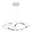 Lustre 4 lumières DEL chromées à intensité variable avec diffuseurs en acrylique blanc-346381500