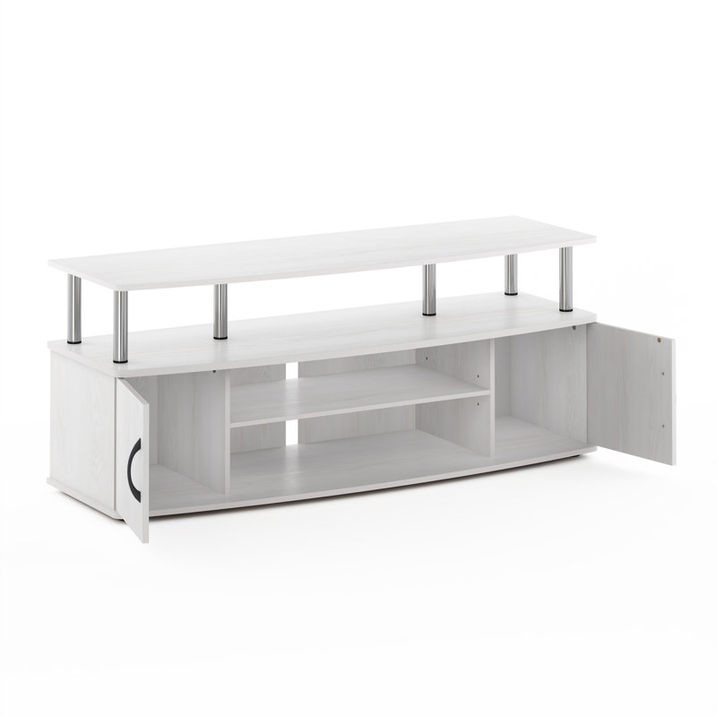 Lansing TV Stand, White Oak/Chrome
