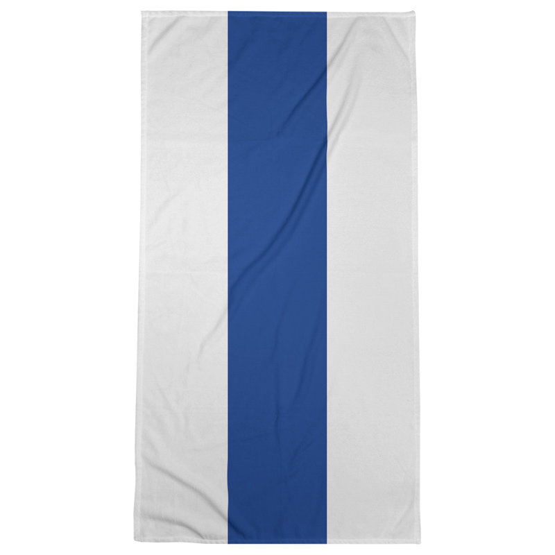 Lightweight Beach Towel, Microfiber, White/Royal Blue/White