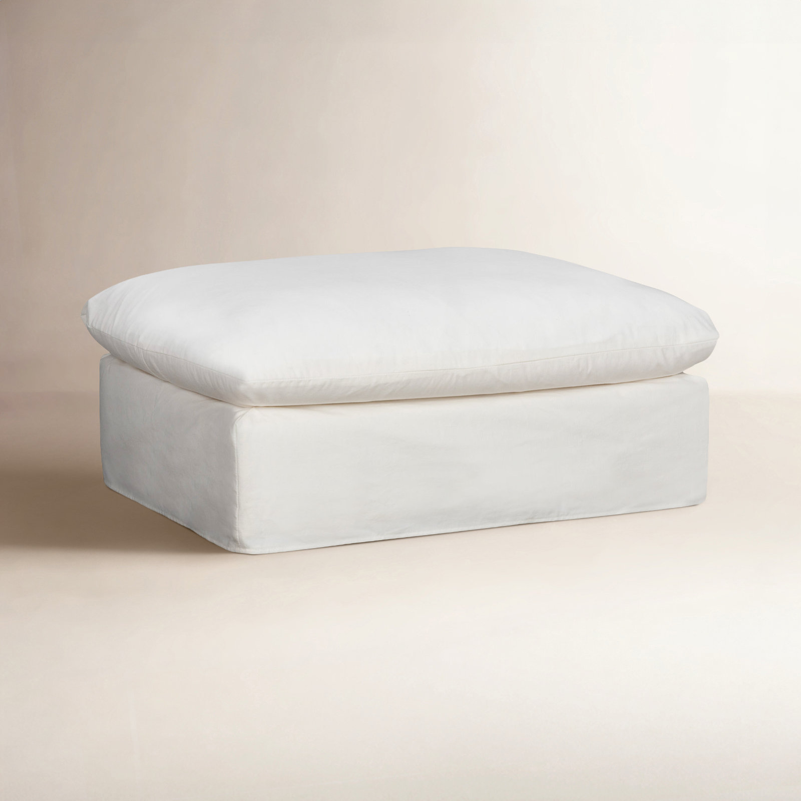 Luna 34" Ottoman, Bayou Off White Canvas