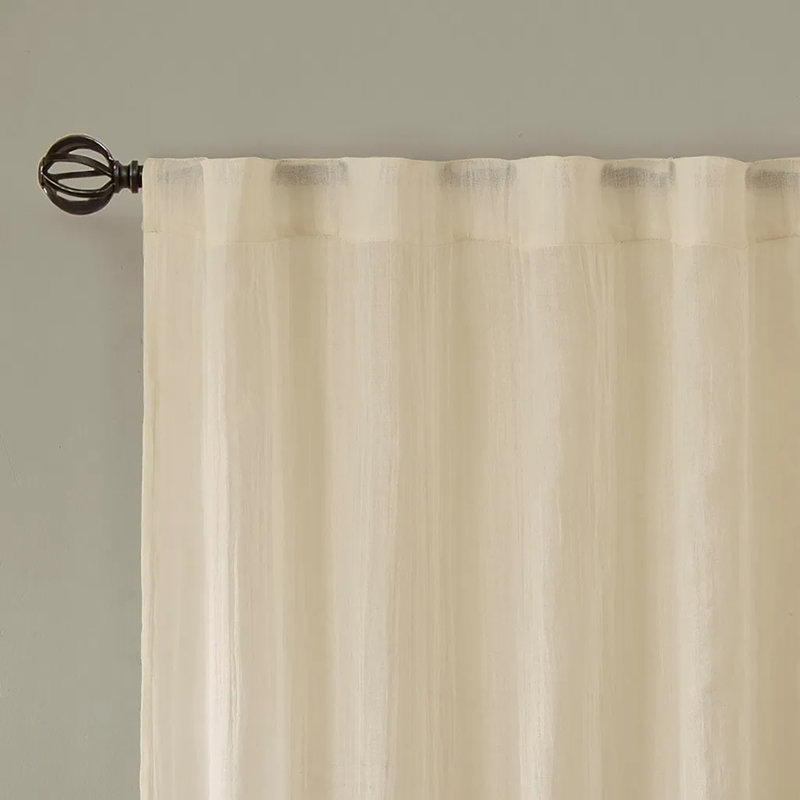 Paire de panneaux de rideau uni (2 pièces), L 42 po x L 84 po, Crème, crème