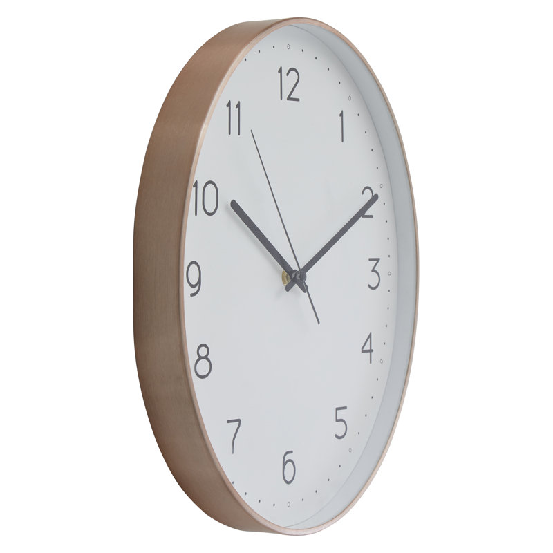 Samson Metal Wall Clock, Copper/White