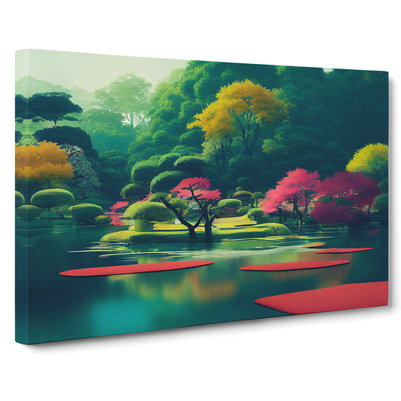 Japanese Garden Pond Vol.6 - Wrapped Canvas Print, 35cm H x 50cm W x 3cm D