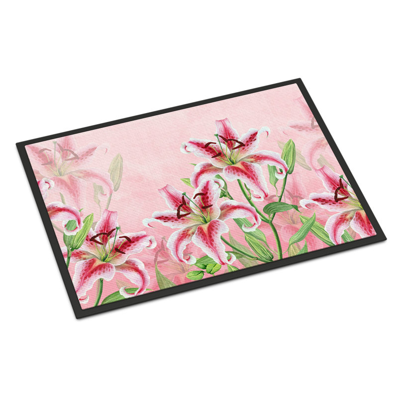 Madalyn Non-Slip Floral Doormat, 0.2" H x 36" W x 24" D