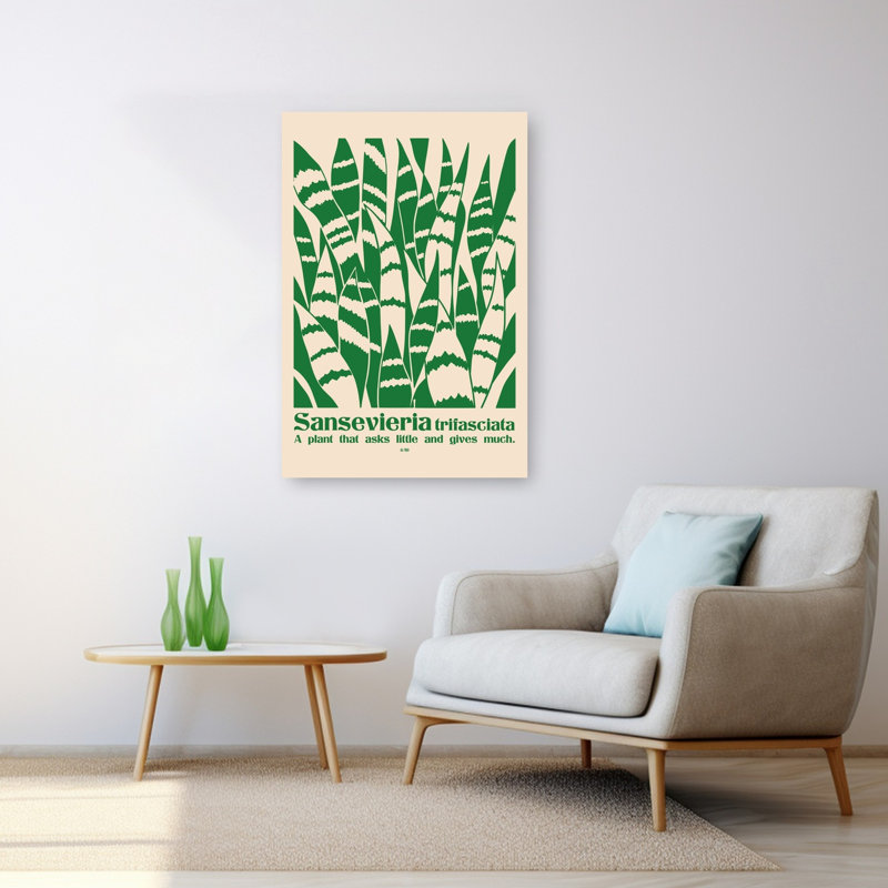 Art mural tropical naturel luxuriant, Sansevieria, 48" H x 32" W