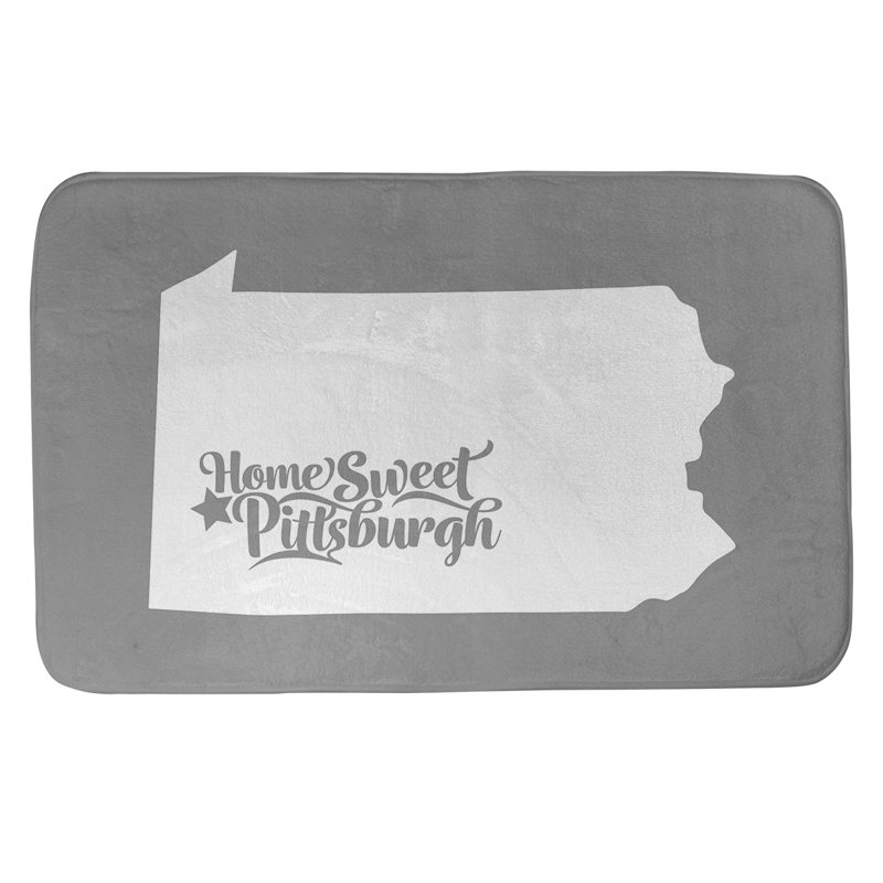 Memory Foam Non-Slip Bath Rug, 21" W x 34" L, Gray