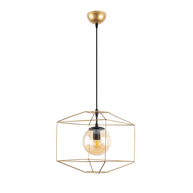 1 - Light Shiny Gold Lantern Pendant