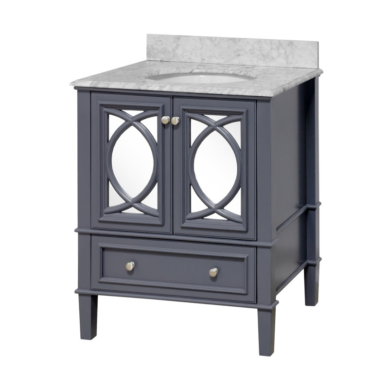 Meuble-lavabo simple l 30 po x P 22 po x H 35 po Brendale, Gris marine
