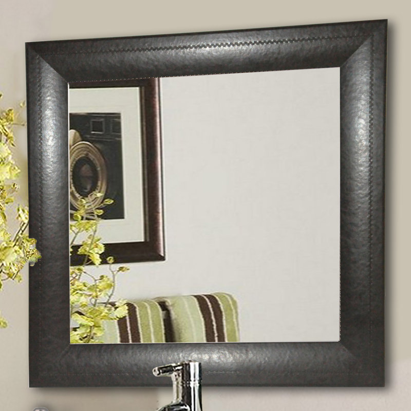 Arazeli Solid Wood Flat Wall Mirror, 25.75" H x 25.75" W