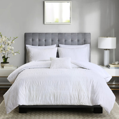 Housse de couette en coton texturé très grand / très grand - 4 pièces