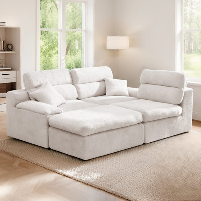 Canapé modulaire en L 110 po Chenille
