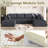 Boneless 124" U-Shape Cloud Couch, Modern Modular Sectional U-Shape Sofa, Corduroy Upholstered Couches Deep Seat Sleeper Chaise Longue for Living Room, No Assembly Required-408101533