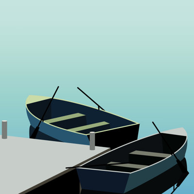 Two Boats Parked Near Jetty by Abhijit Kalan - Wrapped Canvas Print