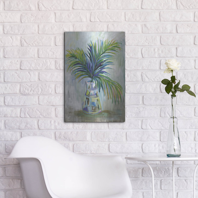 «Palm Leaves I» par Jeanette Vertentes, art mural en métal, H 16 po x l 12 po