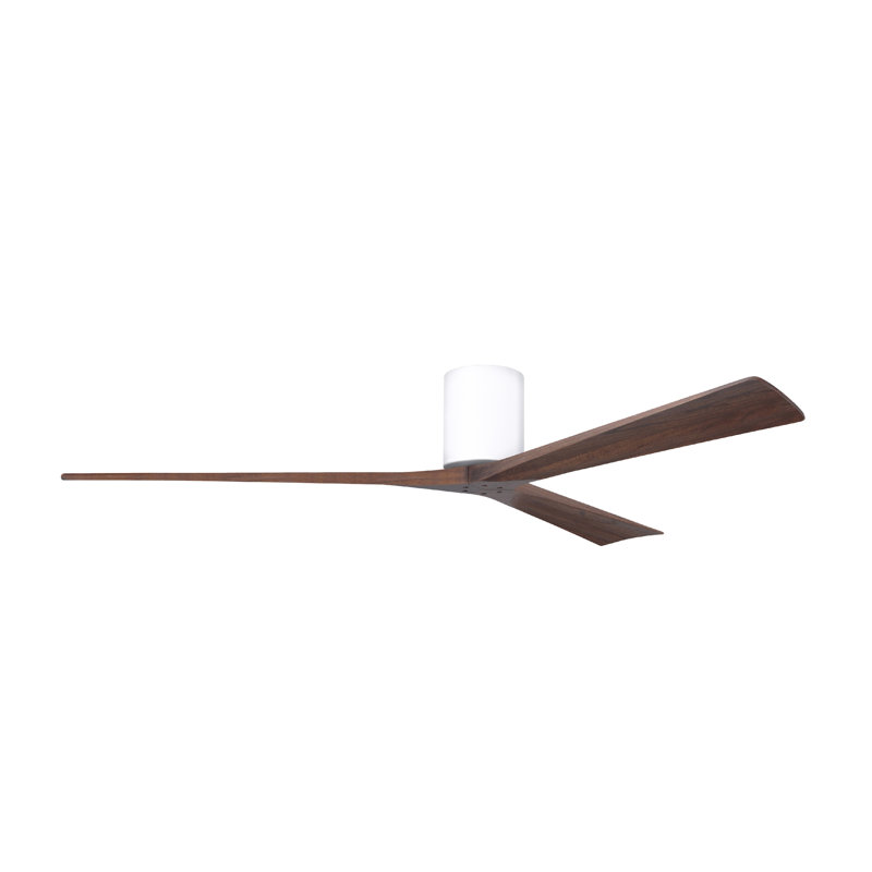 Irene Ceiling Fan, Gloss White, Walnut Tone, 72"