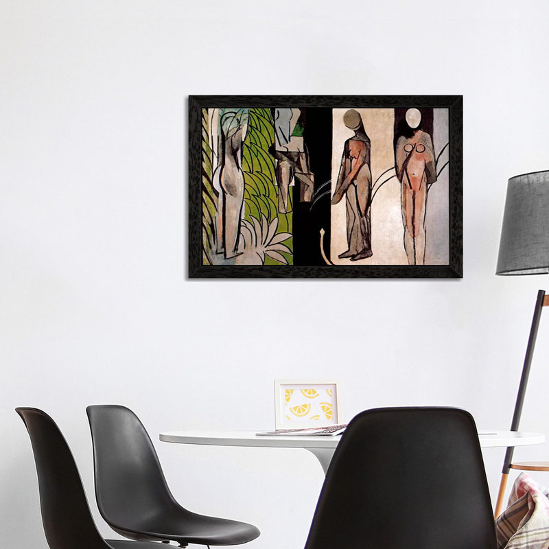 Bathers By A River by Henri Matisse - Painting on Canvas, 152.5 cm H x 101.5 cm W, Black Floater Framed
