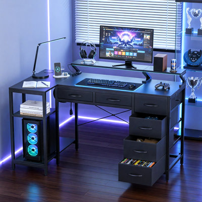 L - Shaped Gaming Desk With Led